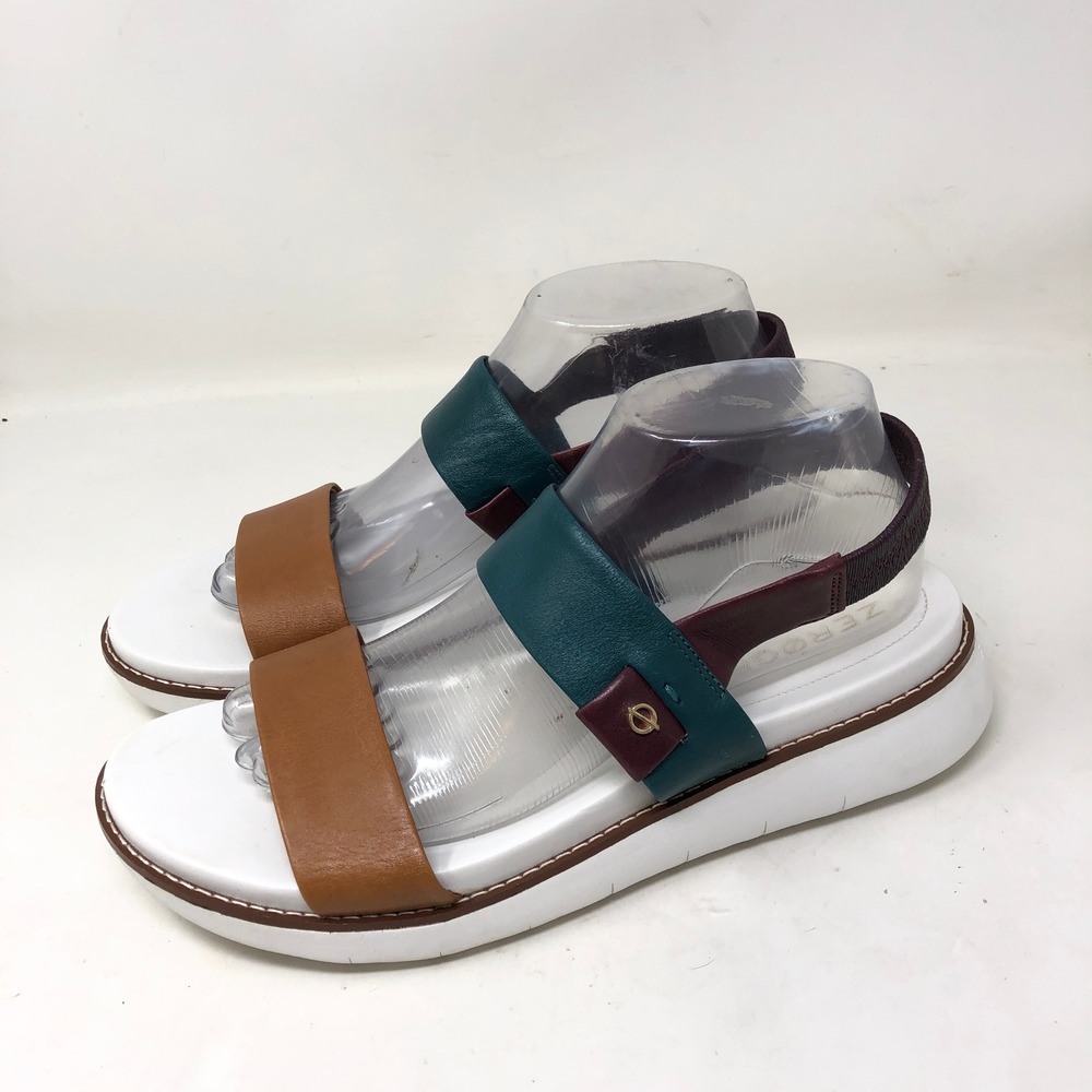Cole Haan Womens 9 Zerogrand Sandals Global Band Multicolor Leather Strappy Flat - Picture 3 of 9